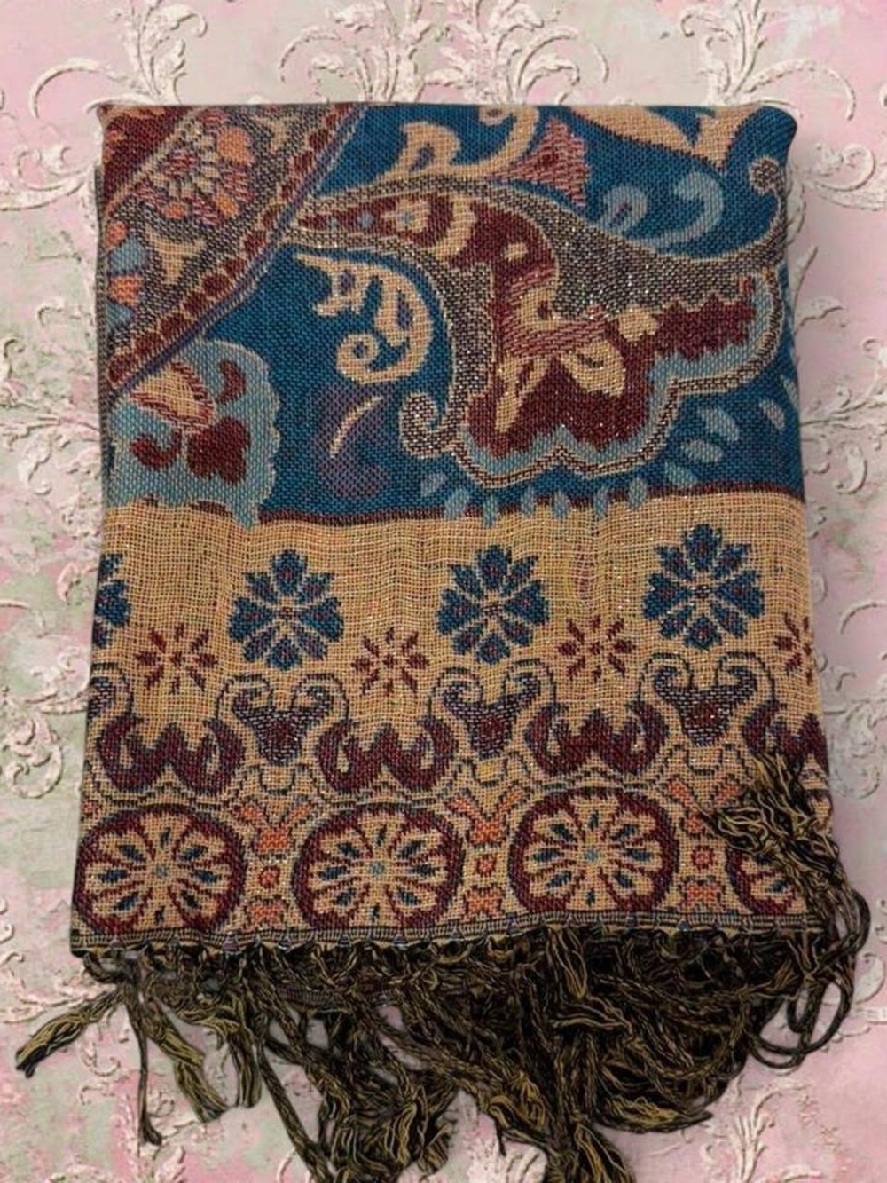 New | Limited Edition: Denim Blue Shimmer Pashmina Shawl